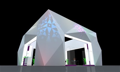 36平米展臺設計制作：四面開口/前衛(wèi)/型材結構/灰色，為家具展展商而作（免費使用）