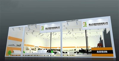 90平米展臺(tái)設(shè)計(jì)制作：二面開口/前衛(wèi)/型材結(jié)構(gòu)/橙色，為家具展展商而作（免費(fèi)使用）