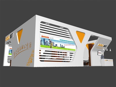 60平米展臺(tái)設(shè)計(jì)制作：三面開口/現(xiàn)代/型材結(jié)構(gòu)/彩色，為家具展展商而作（免費(fèi)使用）