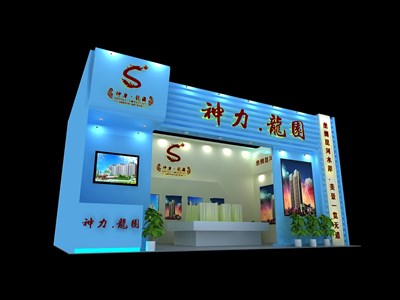 36平米展臺設(shè)計(jì)制作：一面開口/現(xiàn)代/木質(zhì)結(jié)構(gòu)/藍(lán)色，為家具展展商而作（免費(fèi)使用）