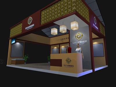 56平米展臺設(shè)計制作：三面開口/現(xiàn)代/木質(zhì)結(jié)構(gòu)/灰色，為房產(chǎn)展展商而作（免費使用）