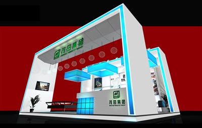 81平米展臺設(shè)計制作：三面開口/前衛(wèi)/型材結(jié)構(gòu)/白色，為房產(chǎn)展展商而作（免費(fèi)使用）