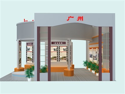 135平米展臺設(shè)計制作：三面開口/現(xiàn)代/型材結(jié)構(gòu)/灰色，為旅游展展商而作（免費使用）