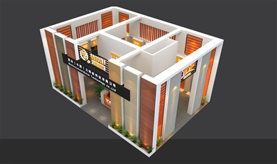 70平米展臺(tái)設(shè)計(jì)制作：二面開(kāi)口/前衛(wèi)/型材結(jié)構(gòu)/橙色，為建材展展商而作（免費(fèi)使用）