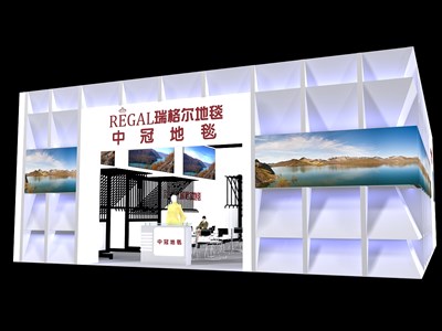 130平米展臺(tái)設(shè)計(jì)制作：二面開口/現(xiàn)代/木質(zhì)結(jié)構(gòu)/白色，為綜合展展商而作（免費(fèi)使用）