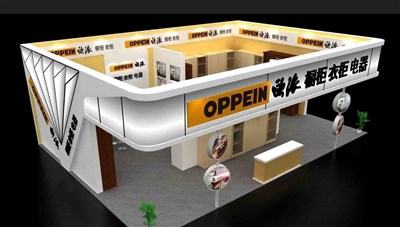 88平米展臺設(shè)計(jì)制作：三面開口/現(xiàn)代/木質(zhì)結(jié)構(gòu)/白色，為建材展展商而作（免費(fèi)使用）