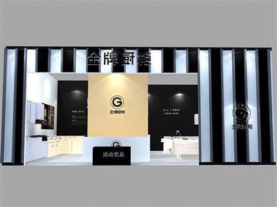 81平米展臺設計制作：一面開口/現代/木質結構/黑色，為建材展展商而作（免費使用）