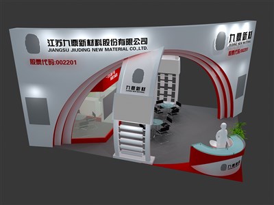 48平米展臺(tái)設(shè)計(jì)制作：三面開口/現(xiàn)代/木質(zhì)結(jié)構(gòu)/白色，為建材展展商而作（免費(fèi)使用）