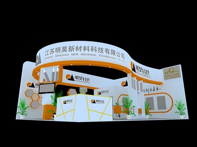 84平米展臺設(shè)計制作：二面開口/現(xiàn)代/木質(zhì)結(jié)構(gòu)/白色，為建材展展商而作（免費使用）