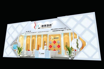 50.4平米展臺(tái)設(shè)計(jì)制作：一面開口/現(xiàn)代/木質(zhì)結(jié)構(gòu)/白色，為建材展展商而作（免費(fèi)使用）