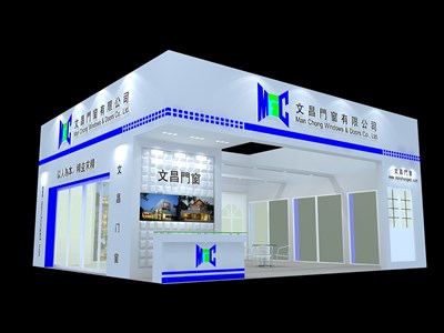 72平米展臺設(shè)計制作：二面開口/現(xiàn)代/木質(zhì)結(jié)構(gòu)/白色，為建材展展商而作（免費使用）