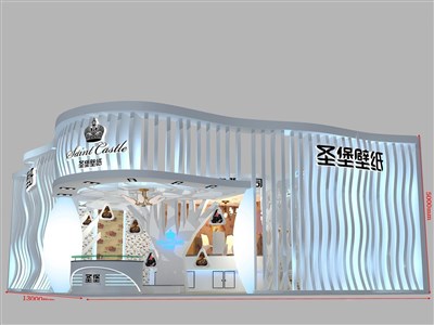 143平米展臺設(shè)計制作：二面開口/現(xiàn)代/木質(zhì)結(jié)構(gòu)/白色，為建材展展商而作（免費使用）