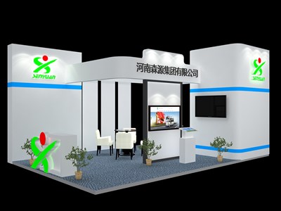 54平米展臺設(shè)計(jì)制作：四面開口/現(xiàn)代/木質(zhì)結(jié)構(gòu)/藍(lán)色，為電子展展商而作（免費(fèi)使用）