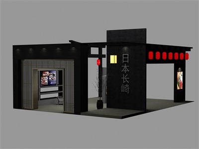 108平米展臺(tái)設(shè)計(jì)制作：四面開口/田園/木質(zhì)結(jié)構(gòu)/黑色，為食品展展商而作（免費(fèi)使用）