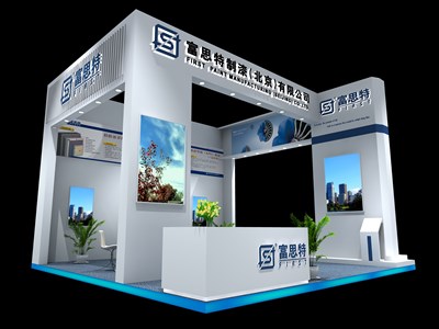 36平米展臺設(shè)計制作：三面開口/現(xiàn)代/木質(zhì)結(jié)構(gòu)/白色，為建材展展商而作（免費使用）