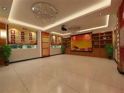 39平米展廳設計制作：現(xiàn)代/紅色，成就類展廳-黨建展廳（免費使用）