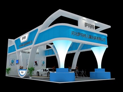 72平米展臺設(shè)計制作：三面開口/現(xiàn)代/木質(zhì)結(jié)構(gòu)/白色，為玩具展展商而作（免費使用）