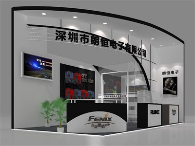 18平米展臺(tái)設(shè)計(jì)制作：二面開口/現(xiàn)代/木質(zhì)結(jié)構(gòu)/黑色，為日用品展展商而作（免費(fèi)使用）