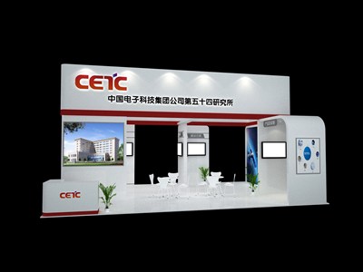 54平米展臺設計制作：四面開口/前衛(wèi)/木質結構/白色，為電子展展商而作（免費使用）