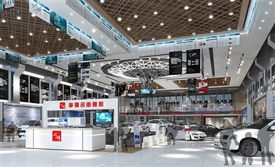 1000平米展廳設(shè)計(jì)制作：現(xiàn)代/白色，產(chǎn)品類展廳-寧詳名車會(huì)館（免費(fèi)使用）