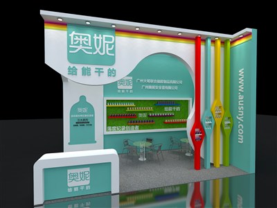 18平米展臺(tái)設(shè)計(jì)制作：二面開(kāi)口/現(xiàn)代/木質(zhì)結(jié)構(gòu)/白色，為美博會(huì)展商而作（免費(fèi)使用）